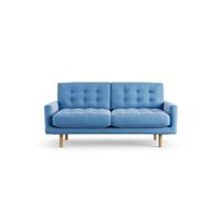 Habitat Fenner Velvet 2 Seater Sofa - Sky Blue- Ash Leg