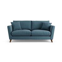 Habitat Lomond Fabric 3 Seater Sofa - Blue - Dark Leg