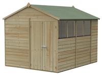 Forest Beckwood Shiplap 4 Windows Apex Shed - 10 x 8ft