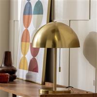 Habitat Mushroom 40cm Metal Table Lamp - Brushed Brass