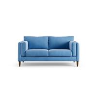 Habitat Newington Velvet 2 Seater Sofa -Sky Bl ue - Dark Leg
