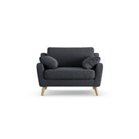 Habitat Ivor Fabric Cuddle Chair - Charcoal - Ash Leg