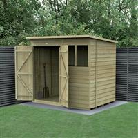 Forest Beckwood Shiplap 2 Windows Pent Shed - 7 x 5ft