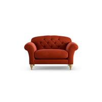 Habitat Brooker Velvet Cuddle Chair - Orange - Ash Leg