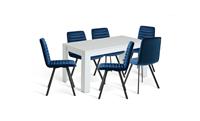 Argos Home Miami Extending Table & 6 Blue Chairs