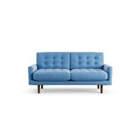 Habitat Fenner Velvet 2 Seater Sofa - Sky Blue - Dark Leg