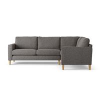 Habitat Flint Fabric Right Hand Corner Sofa-Charcoal-Ash Leg