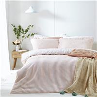 Yard Hebden Cotton Stripe Blush Bedding Set - King size