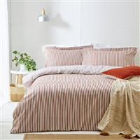 Yard Hebden Cotton Stripe Pecan Bedding Set - King size