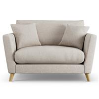 Habitat Lomond Fabric Cuddle Chair - Natural - Ash Leg