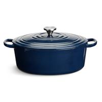 Habitat 4.7L Cast Iron Oval Casserole Dish - Navy