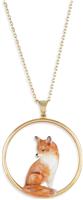 Bill Skinner Enamel Fox Hoop Pendant