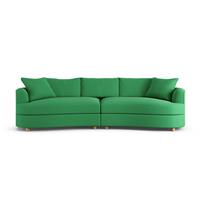 Habitat Sacha Fabric 4 Seater Sofa - Emerald Green - Ash Leg