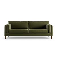Habitat Newington Velvet 4 Seater Sofa - Green - Dark Leg