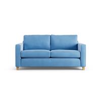 Habitat Flint Velvet 2 Seater Sofa Bed- Sky Blue - Ash Leg