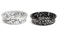 Habitat Splatter Set of 2 Tapas Dish - Black and White