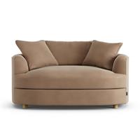 Habitat Sacha Velvet Cuddle Chair - Latte - Ash Leg