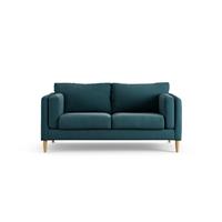Habitat Newington Fabric 2 Seater Sofa - Teal - Ash Leg