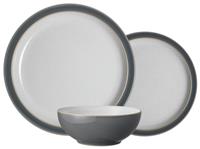 Denby 12 Piece Stoneware Dinner Set - Fossil Grey