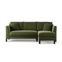 Habitat Aston Right Hand Corner Sofa - Moss Green -Black Leg