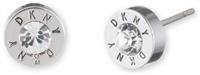 DKNY Silver Coloured Crystal Stud Earrings