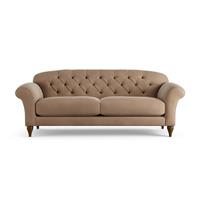 Habitat Brooker Velvet 4 Seater Sofa - Latte - Dark Leg