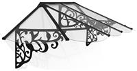 Palram Canopia 2600mm Lily Door Awning - Black Clear