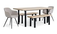 Habitat Zayn Birch Dining Table,2 Bench & 2 Natural Chairs