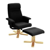 Argos Home Abel Swivel Chair & Footstool - Black