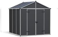 Palram Canopia Rubicon Plastic Grey Garden Shed - 8 x 8ft