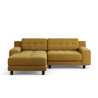 Habitat Hendricks Left Hand Corner Sofa - Gold - Black Leg