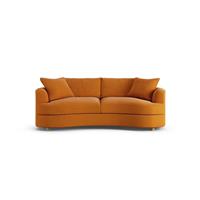 Habitat Sacha Fabric 3 Seater Sofa - Orange - Ash Leg