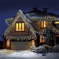 Premier Decorations Warm White LED Christmas Icicles Lights