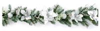 Premier Decorations Pre lit Poinsettia Christmas Garland
