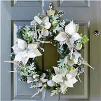 Premier Decorations Pre lit Poinsettia Christmas Wreath