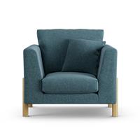 Habitat Aston Fabric Armchair - Blue - Ash Leg