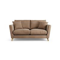 Habitat Lomond Velvet 2 Seater Sofa - Latte - Ash Leg