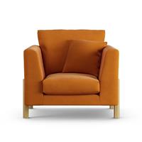 Habitat Aston Fabric Armchair - Orange - Ash Leg