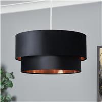 BHS Tia Super Size Velvet 2 Tier Easy Fit Lampshade - 50cm