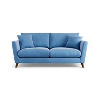Habitat Lomond Velvet 3 Seater Sofa - Sky Blue - Dark Leg