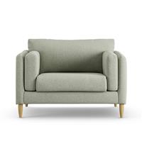 Habitat Newington Fabric Cuddle Chair - Sage Green -Ash Leg