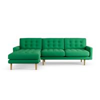 Habitat Fenner Left Hand Corner Sofa -Emerald Green -Ash Leg