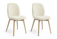 Habitat Laurel Pair of Fabric Dining Chairs - Cream