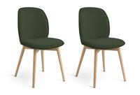 Habitat Laurel Pair of Fabric Dining Chairs - Dark Green