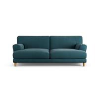 Habitat Askem Fabric 3 Seater Sofa - Teal - Ash Leg