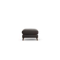 Habitat Lomond Velvet Footstool - Grey - Dark Leg