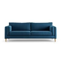 Habitat Newington Velvet 4 Seater Sofa - Blue - Ash Leg