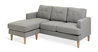 Habitat Joshua Fabric Reversible Corner Sofa - Light Grey