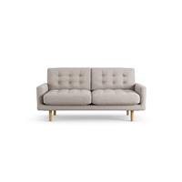 Habitat Fenner Fabric 2 Seater Sofa - Stone - Ash Leg