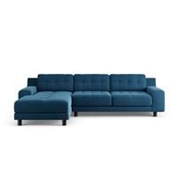 Habitat Hendricks Left Hand Corner Sofa - Ink Blue-Black Leg